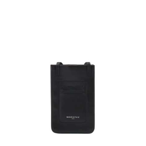 fox-head-neck-pouch-cardholder-black-MM05340LC0043 P199-maison-kitsune