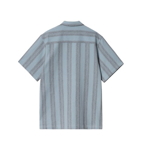 SHIRT S/S DODSON WAFFLE STRIPE MISTY SKY