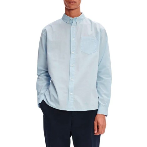 SHIRT EDOUARD BRODEE BLEU PALE