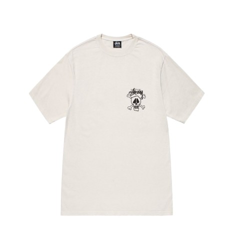 SKULL & BONES PIG. DYED TEE NATURAL