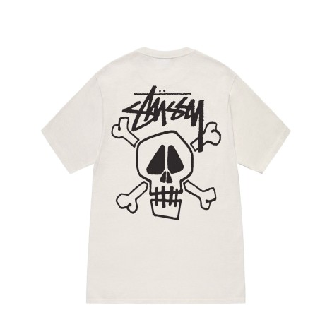 SKULL & BONES PIG. DYED TEE NATURAL