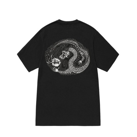 MOSAIC DRAGON PIG. DYED TEE BLACK