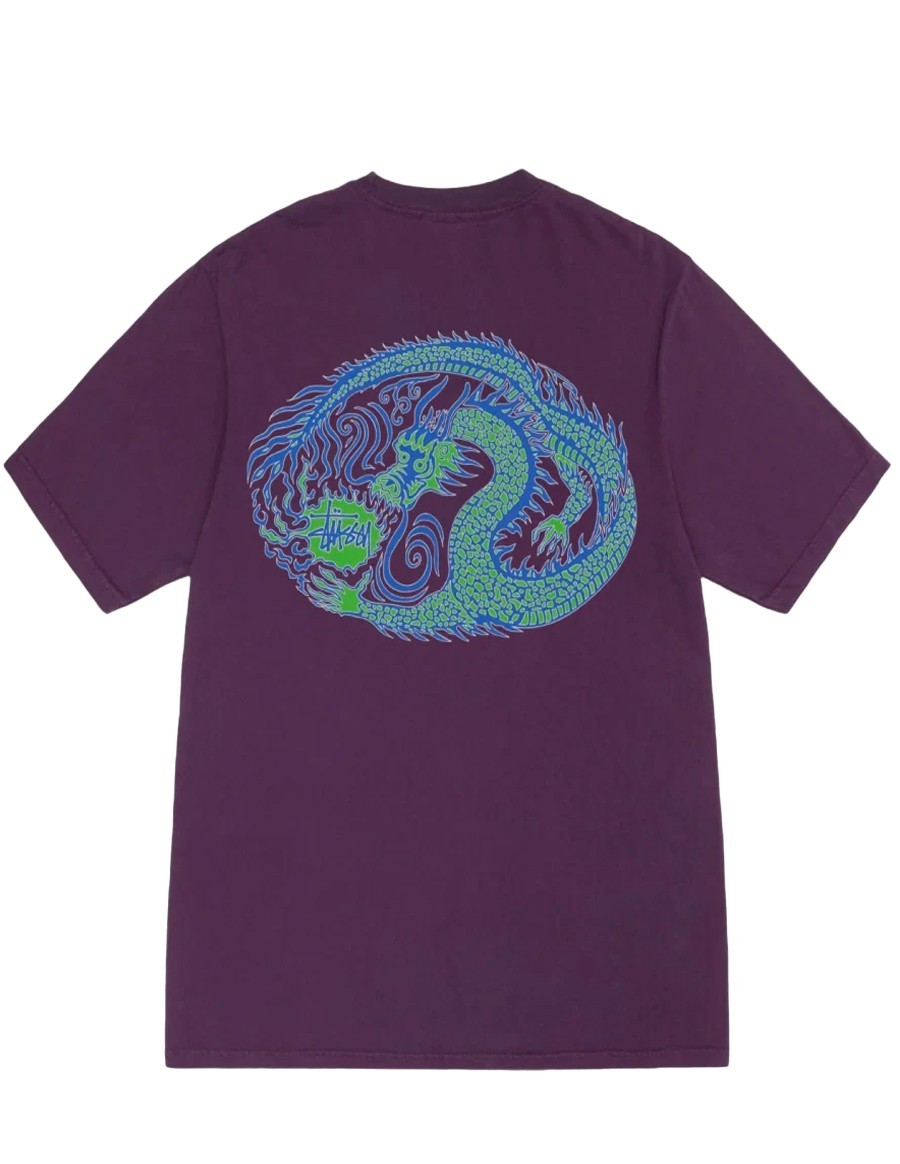 MOSAIC DRAGON PIG. DYED TEE PURPLE