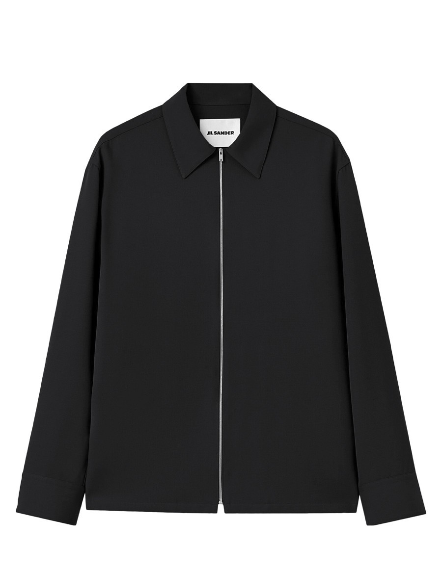 SHIRT RECYCLED POLYESTER GABARDINE BLACK