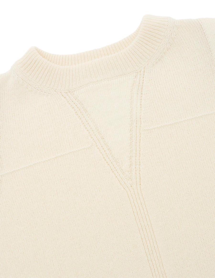 SWEATER FINE MERINO WOOL KNITS EGGSHELL