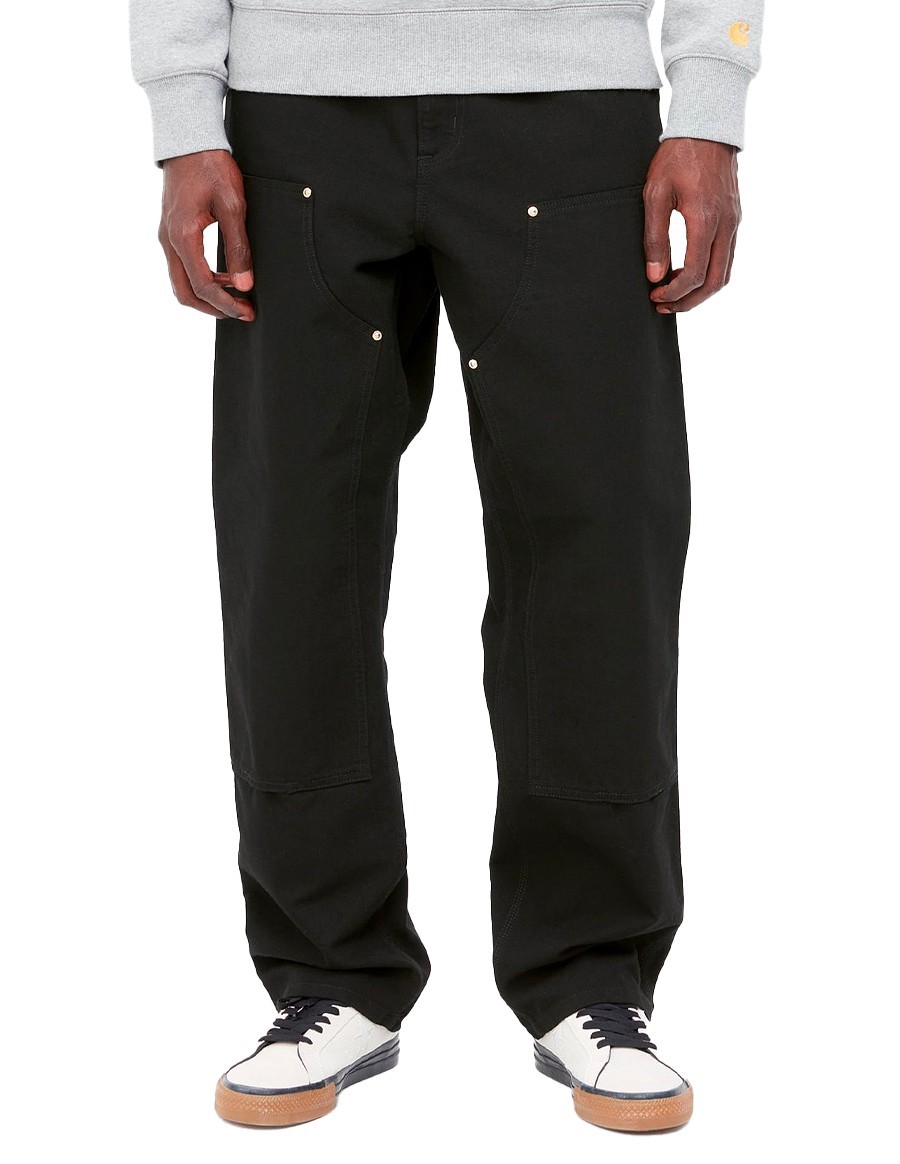 JEANS DOUBLE KNEE BLACK RINSED CANVAS