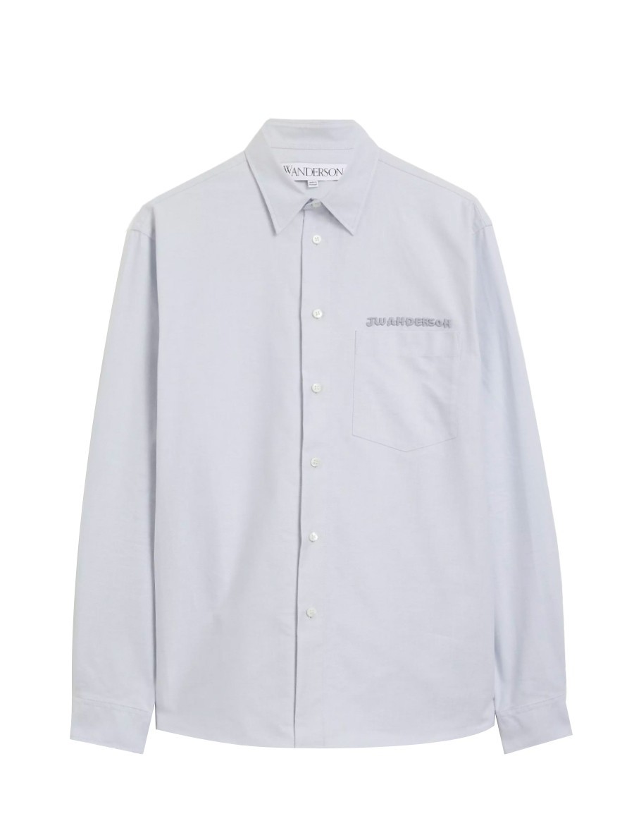 SHIRT CLASSIC FIT LOGO POCKET PALE GREY