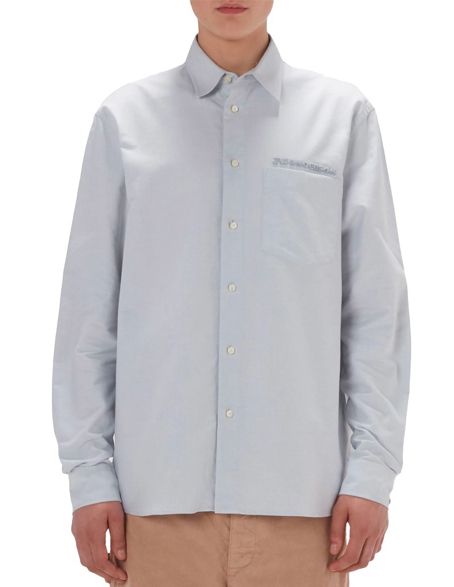 SHIRT CLASSIC FIT LOGO POCKET PALE GREY