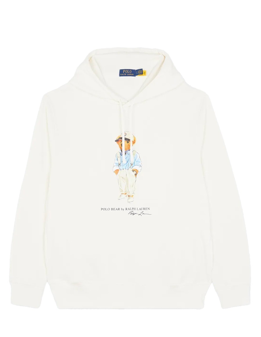 SWEAT POLO BEAR MOLLETON BLANC