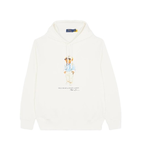 SWEAT POLO BEAR MOLLETON BLANC