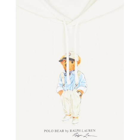 SWEAT POLO BEAR MOLLETON BLANC