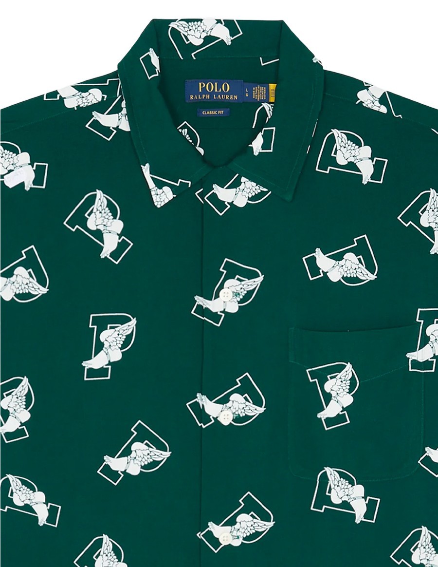 SHIRT S/S SPORT WING TOSS PRINTED GREEN