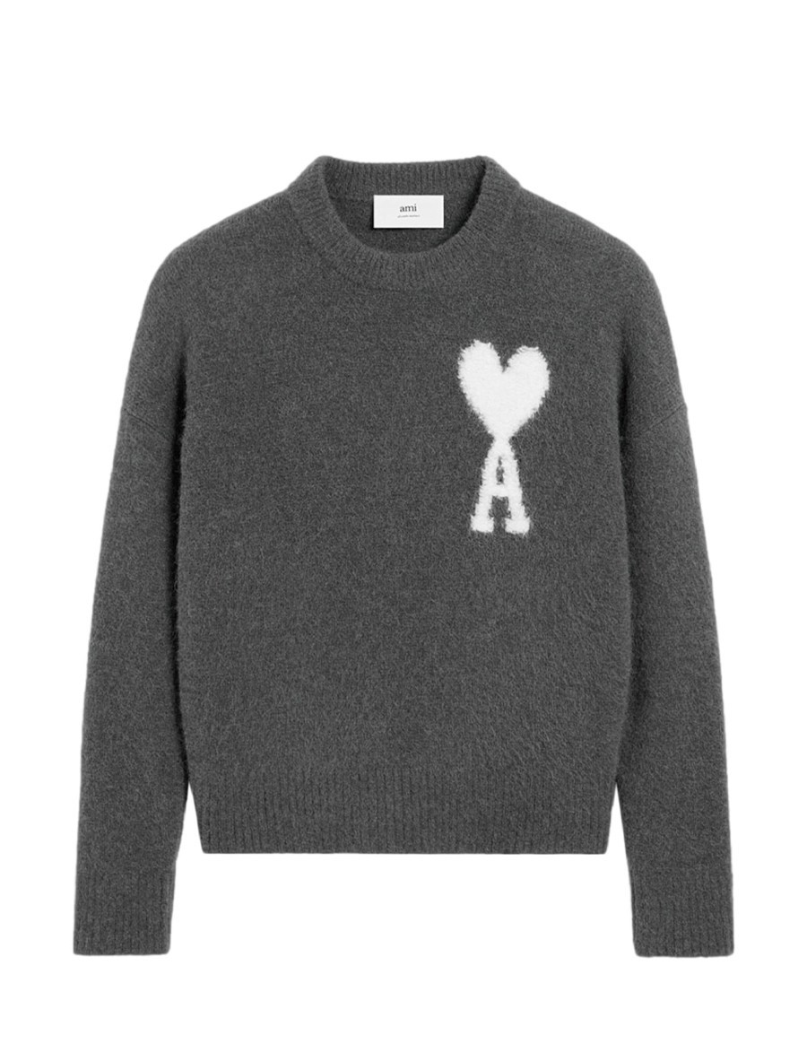 SWEATER AMI DE COEUR OFF-WHITE DARK GREY