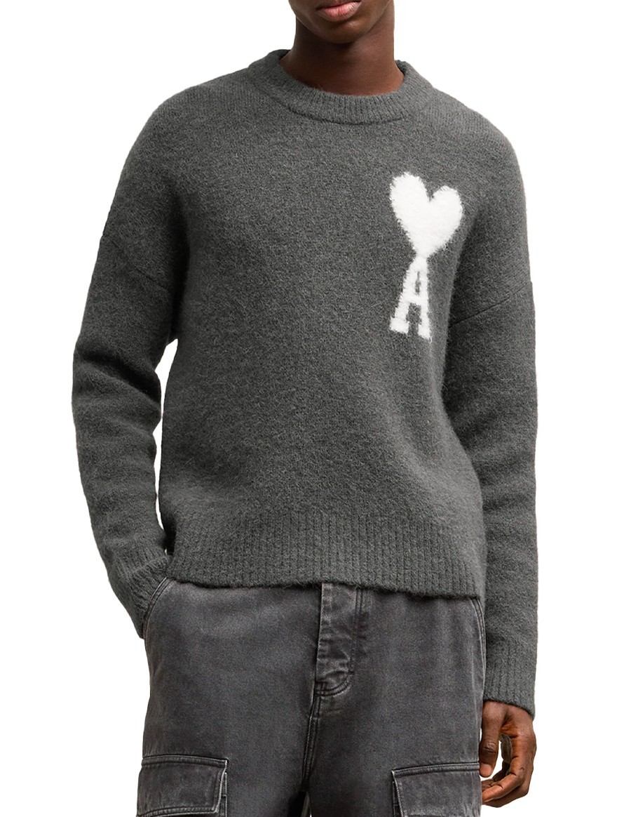 SWEATER AMI DE COEUR OFF-WHITE DARK GREY