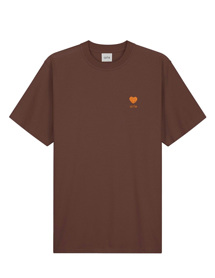 HEART LOGO T-SHIRT BROWN