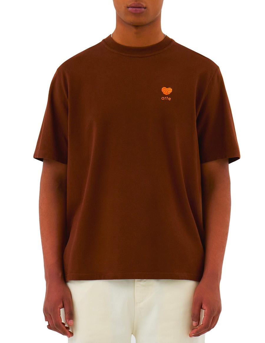 HEART LOGO T-SHIRT BROWN