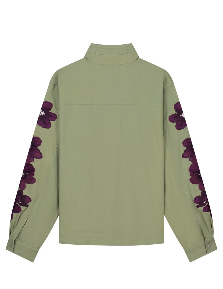 FLOWER EMBROIDERY JACKET GREEN