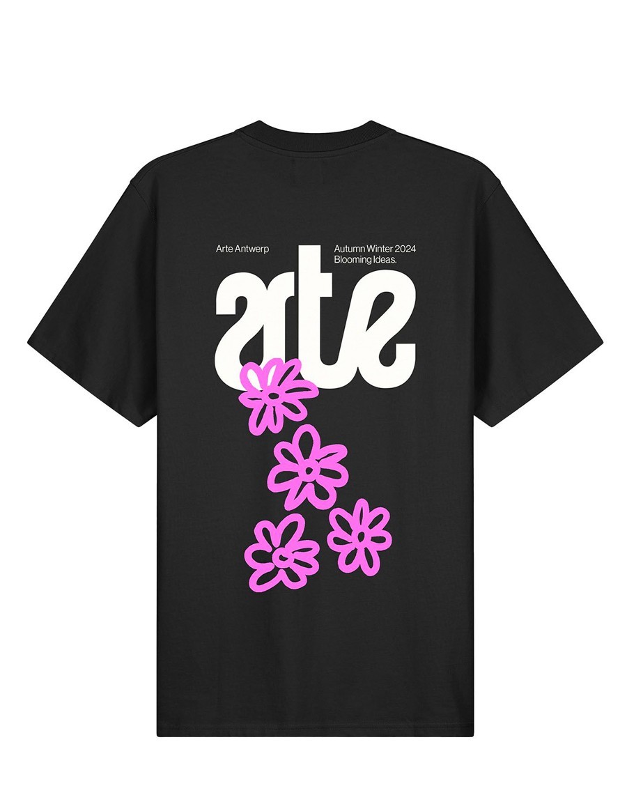 FLOWERS BACK T-SHIRT BLACK