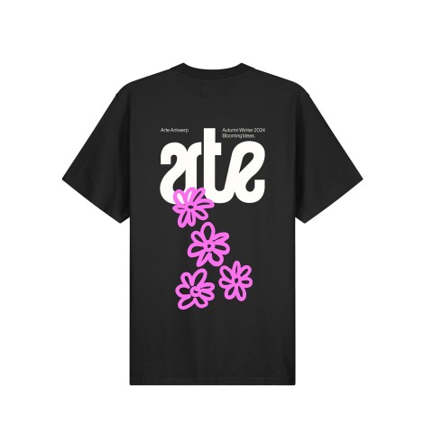 FLOWERS BACK T-SHIRT BLACK