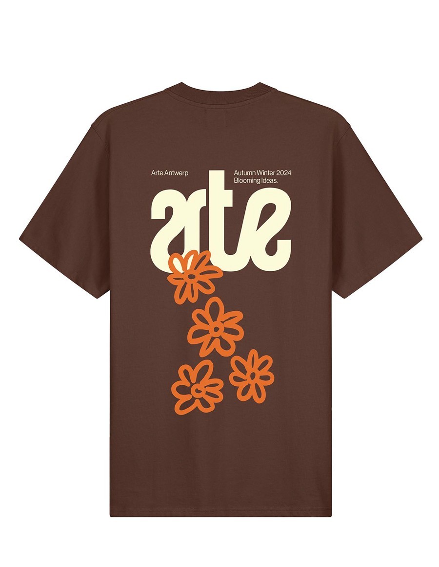 FLOWERS BACK T-SHIRT BROWN