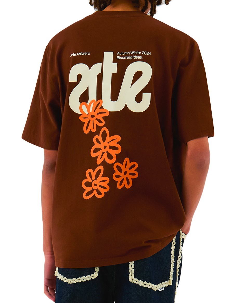 FLOWERS BACK T-SHIRT BROWN