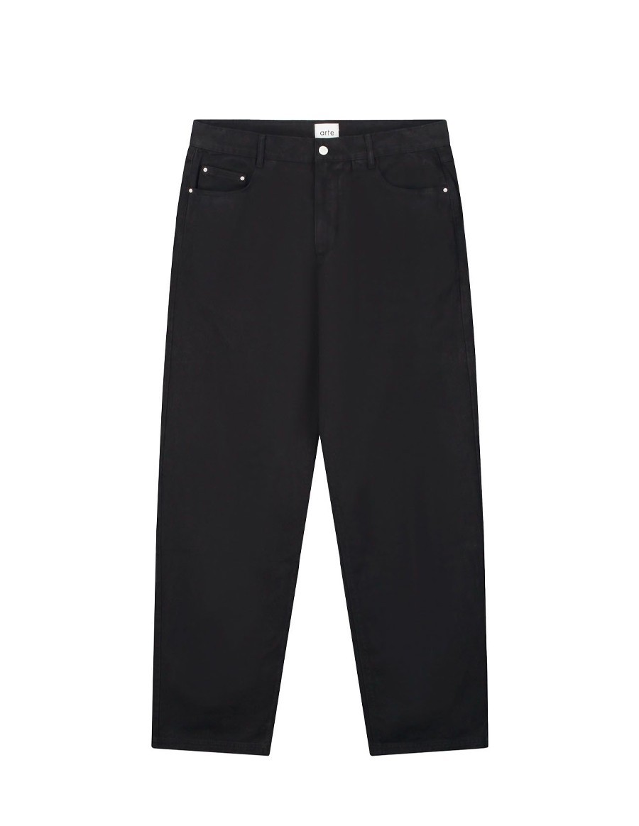 EMBROIDERY POCKET PANTS BLACK