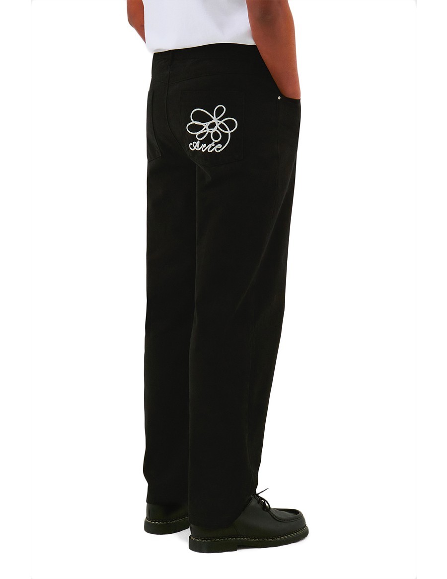 EMBROIDERY POCKET PANTS BLACK