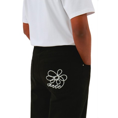 EMBROIDERY POCKET PANTS BLACK