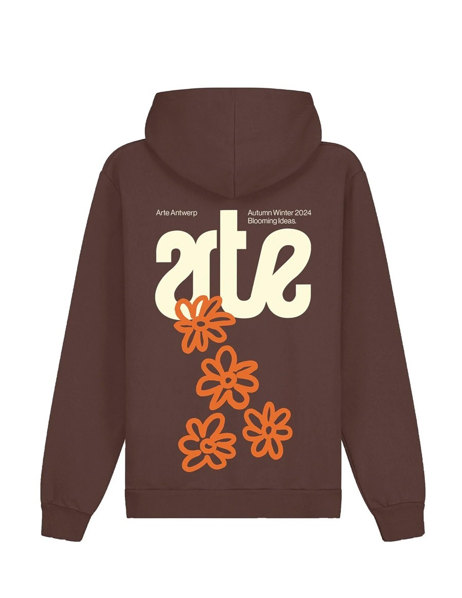 BLOOMING IDEAS HOODIE BROWN