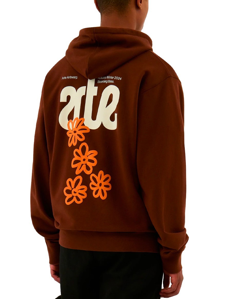 BLOOMING IDEAS HOODIE BROWN