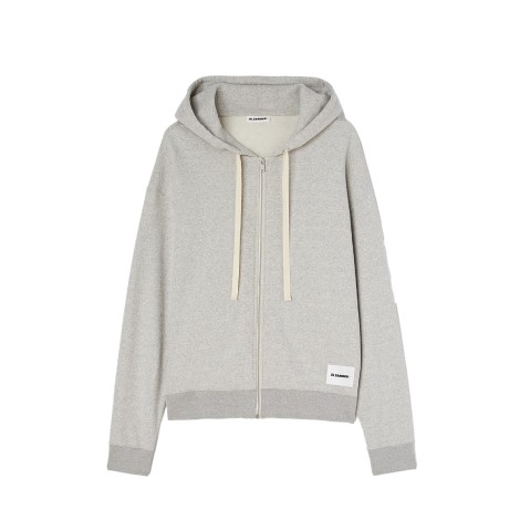 HOODIE ZIPPED SUSTAINABLE COTTON POWDER GREEN