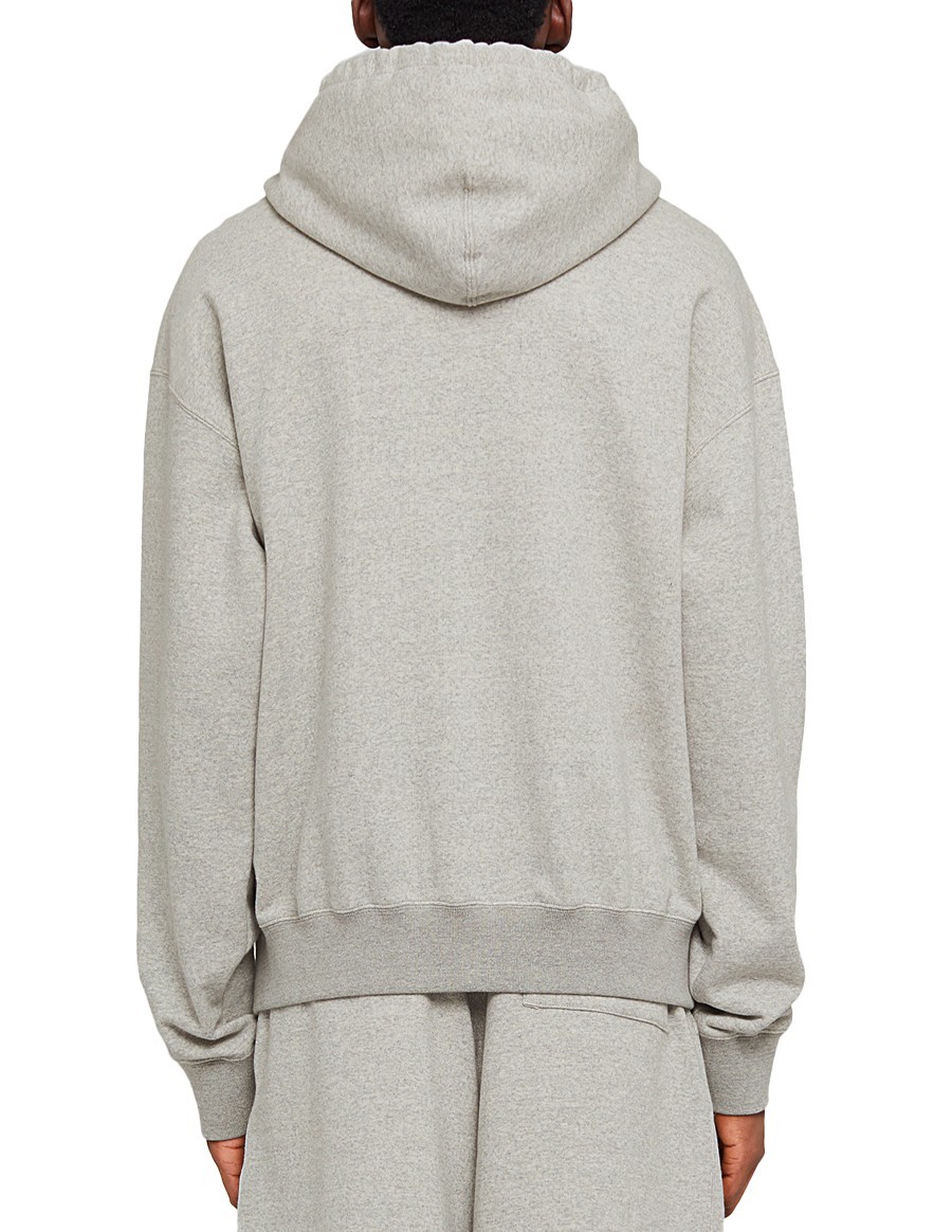 HOODIE ZIPPED SUSTAINABLE COTTON POWDER GREEN