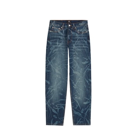 PATTA LEAVES LASER PRINTED DENIM JEANS