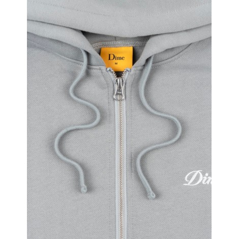 HOODIE ZIP CURSIVE STONE SILVER