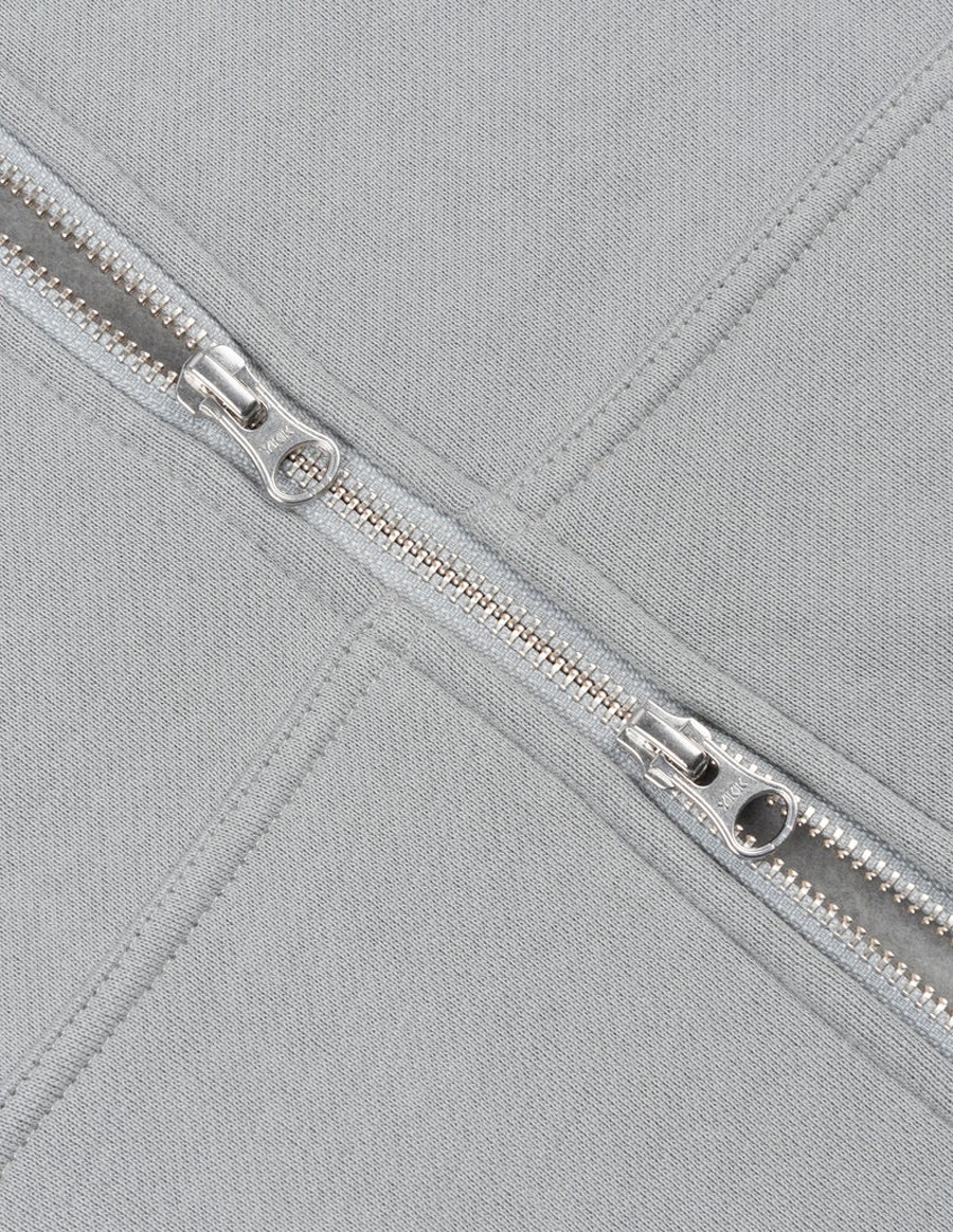 HOODIE ZIP CURSIVE STONE SILVER