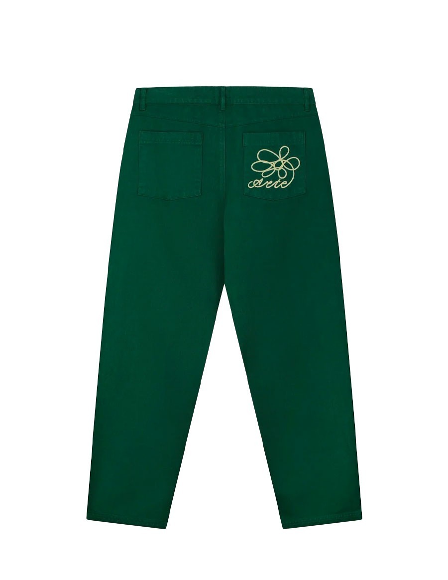 EMBROIDERY POCKET PANTS GREEN