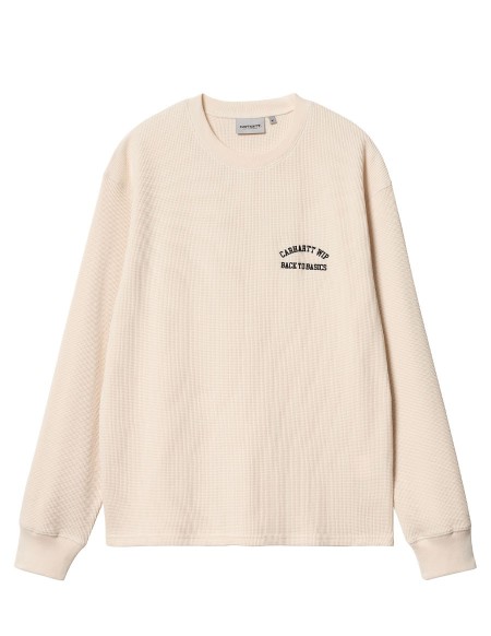 TSHIRT L/S BASICS SCRIPT WAFFLE NATURAL