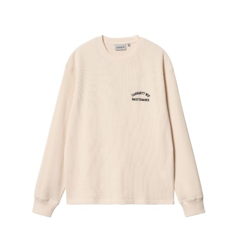 TSHIRT L/S BASICS SCRIPT WAFFLE NATURAL