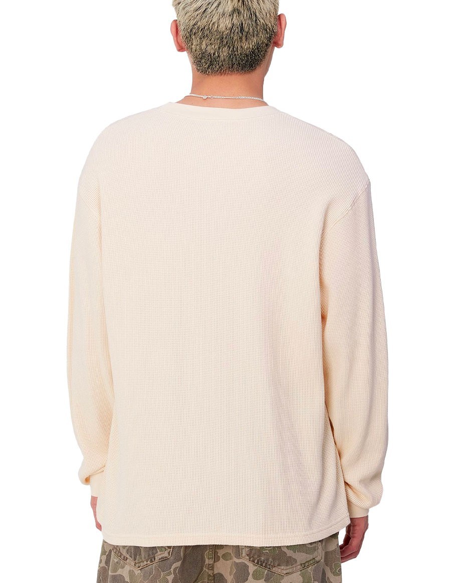 TSHIRT L/S BASICS SCRIPT WAFFLE NATURAL