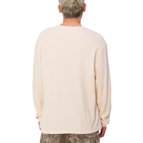 TSHIRT L/S BASICS SCRIPT WAFFLE NATURAL