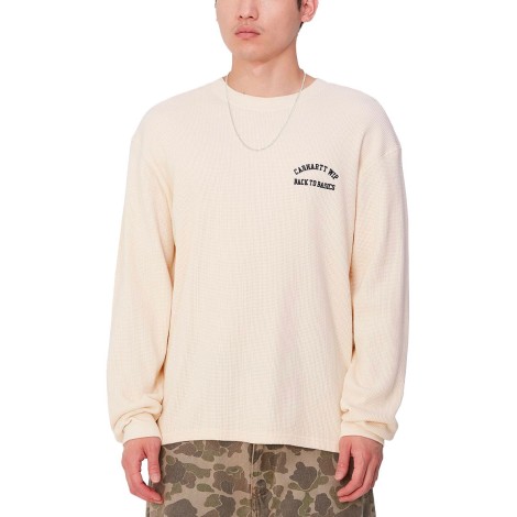 TSHIRT L/S BASICS SCRIPT WAFFLE NATURAL