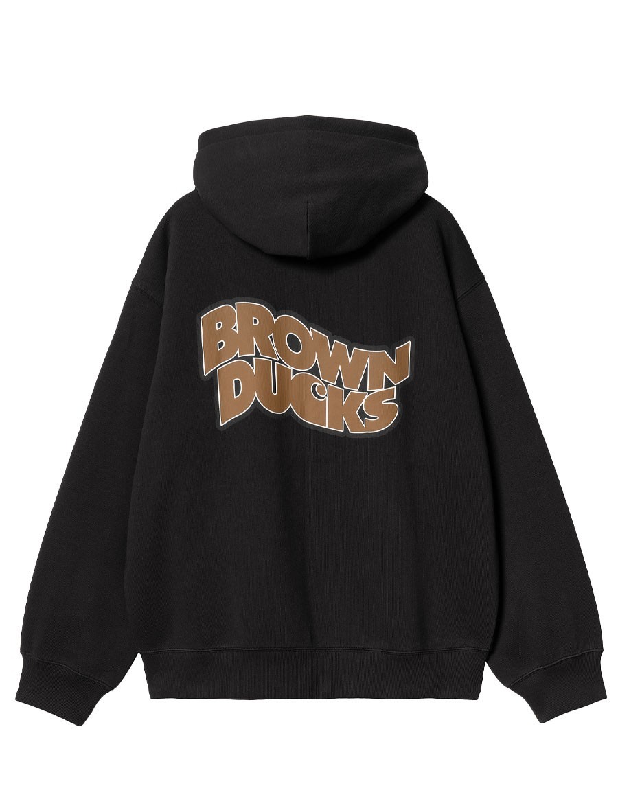 SWEAT HOODED DUCKS BROWN BLACK