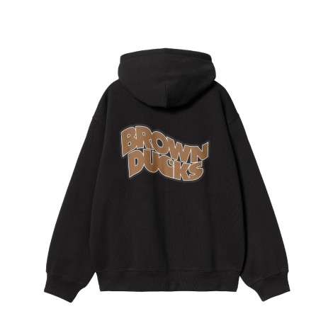 SWEAT HOODED DUCKS BROWN BLACK