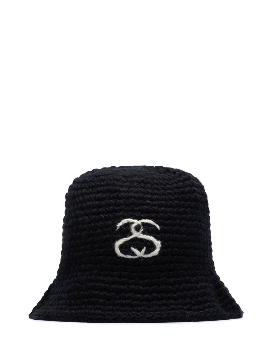 SS LINK KNIT BUCKET HAT BLACK