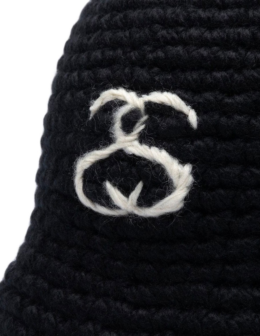 SS LINK KNIT BUCKET HAT BLACK