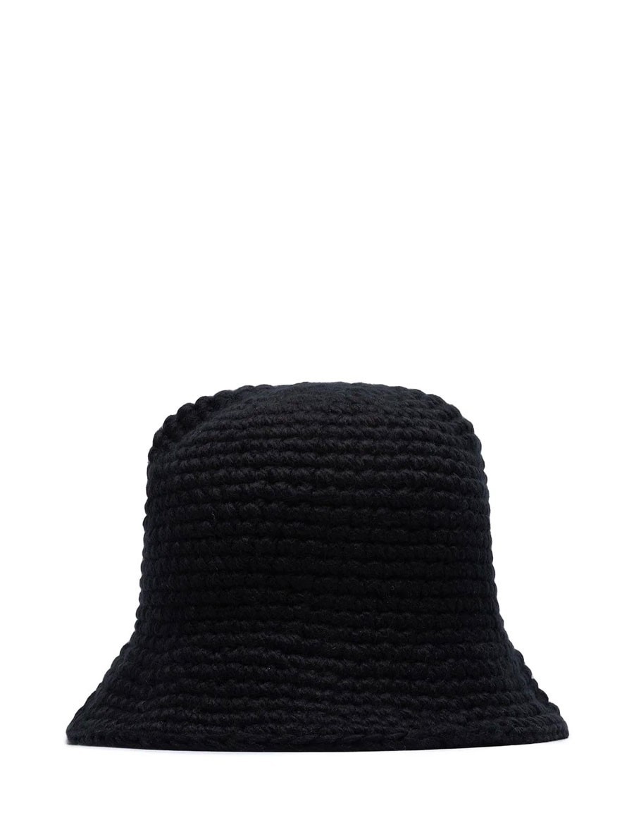 SS LINK KNIT BUCKET HAT BLACK