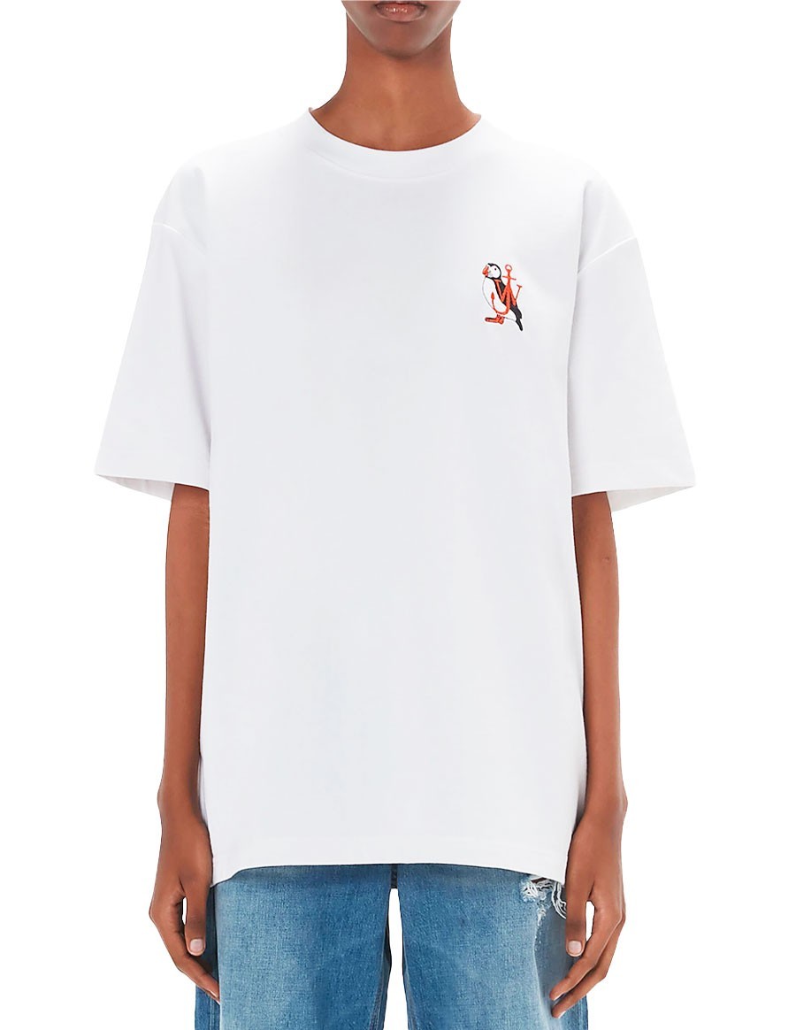 T-SHIRT PUFFIN EMBROIDERY WHITE