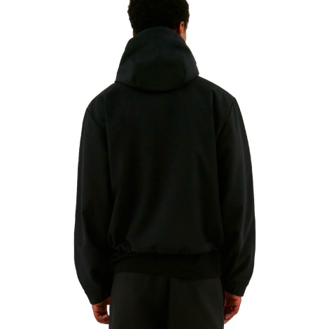 3D POCKETS HOODED PES JACKET BLACK