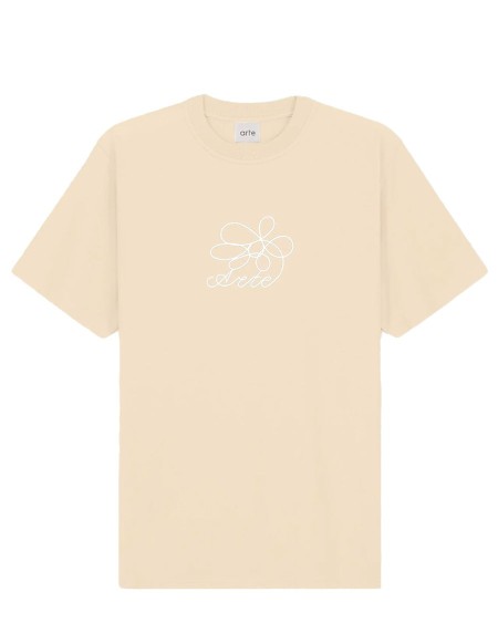 FLOWER EMBROIDERY T-SHIRT CREAM