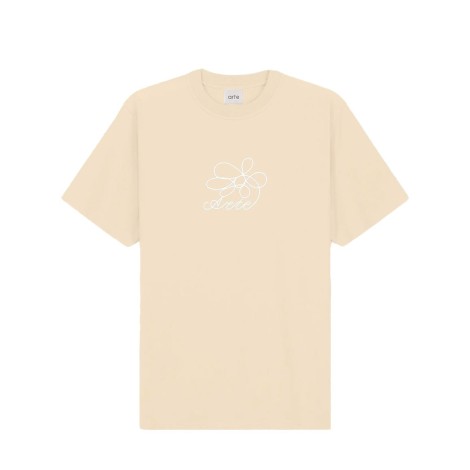 FLOWER EMBROIDERY T-SHIRT CREAM